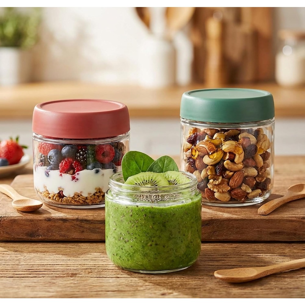 Meal Prep Glass - Lot de 3 bocaux en verre