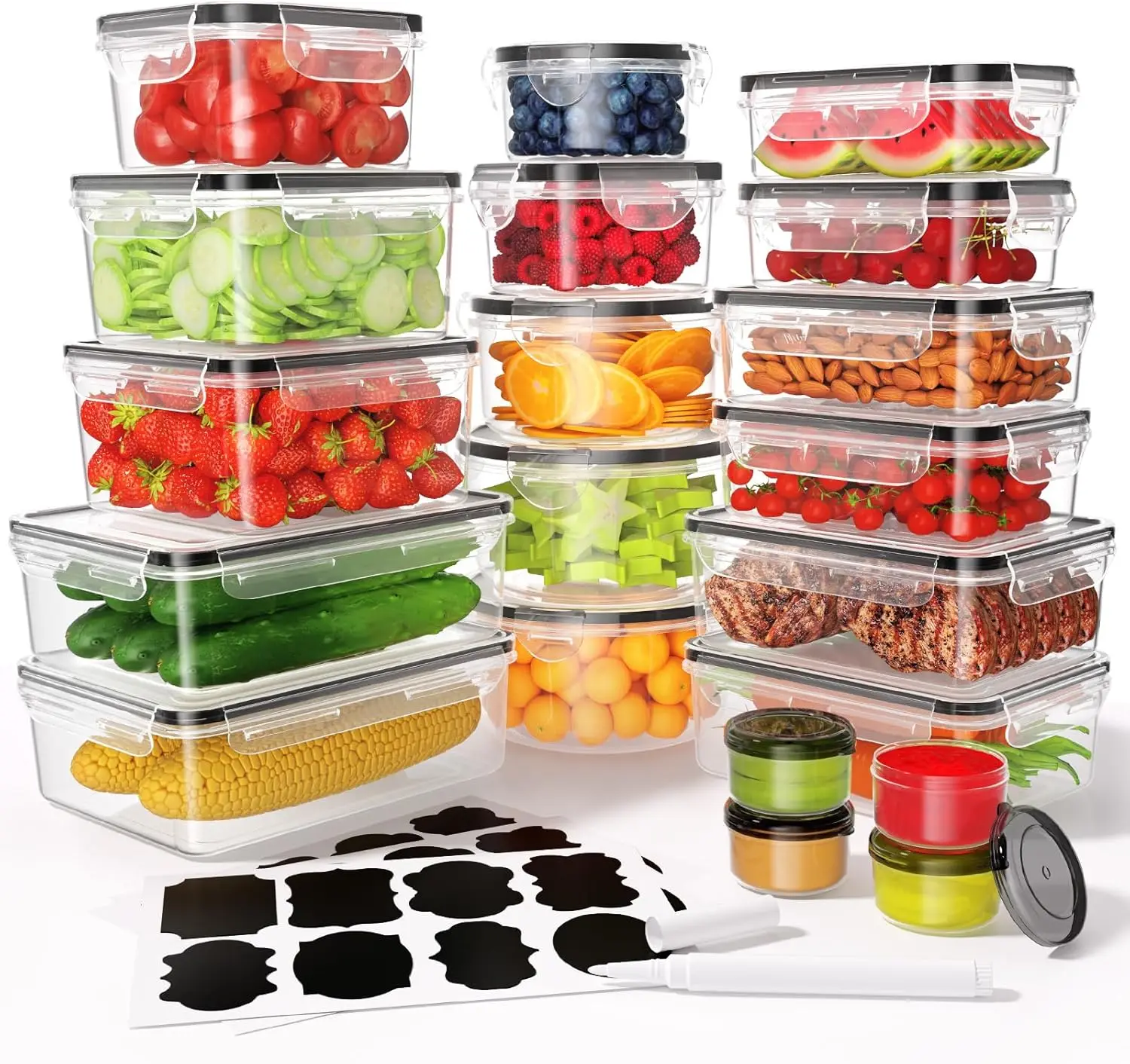 Meal Prep Glass - 40 contenants de stockage alimentaire avec