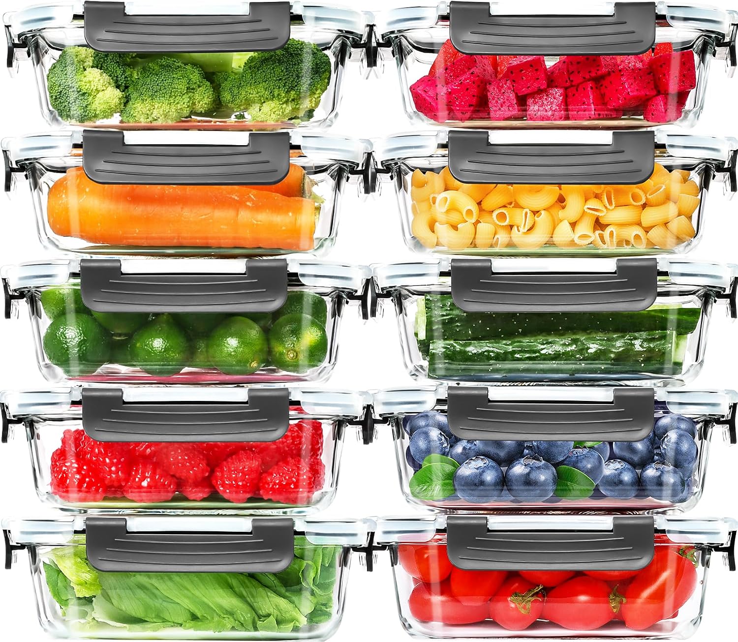 Meal Prep Glass - Lot de 10 contenants en verre
