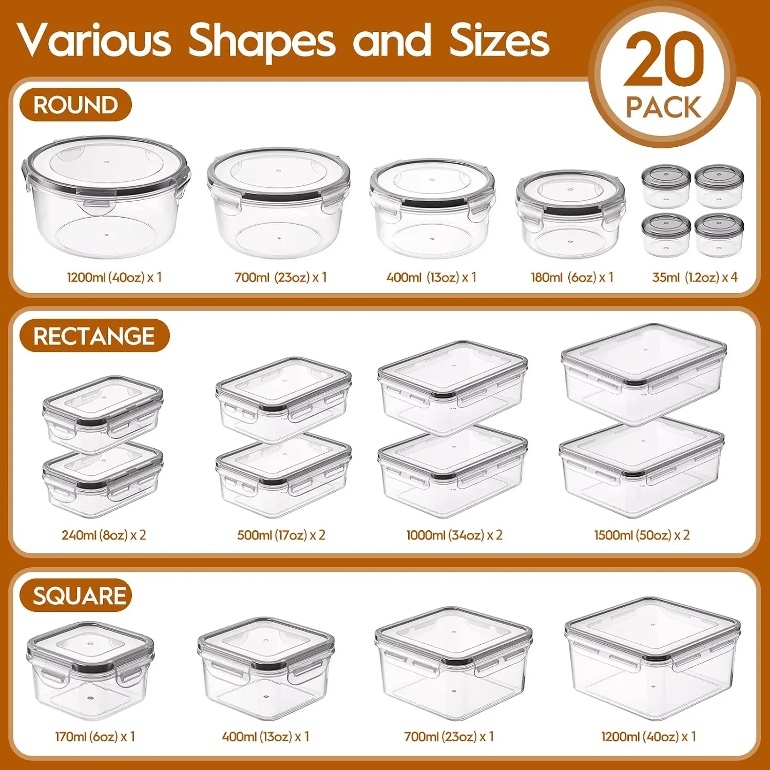 40 contenants de stockage alim - Meal Prep Glass avis et prix