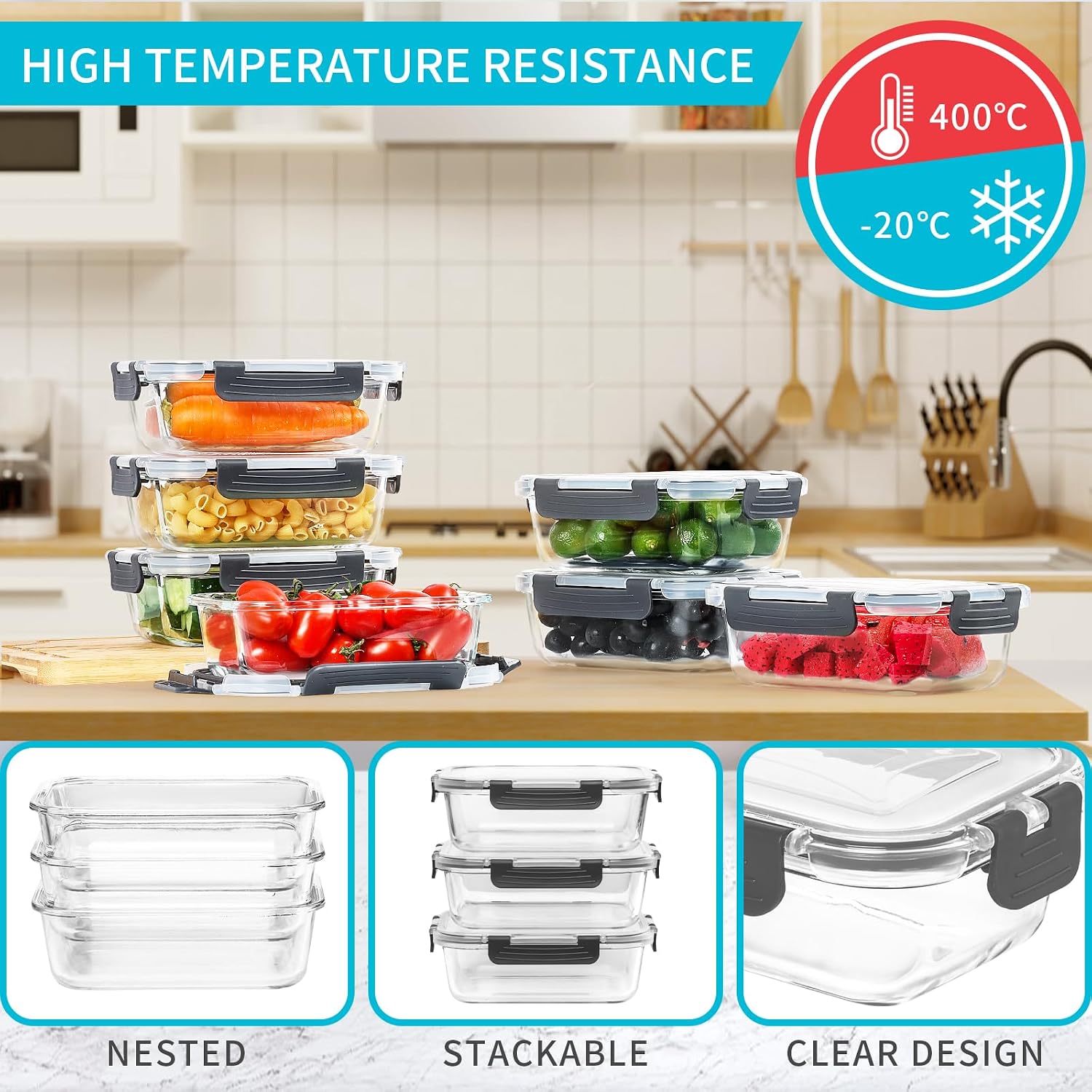 Lot de 10 contenants en verre  - Meal Prep Glass avis et prix